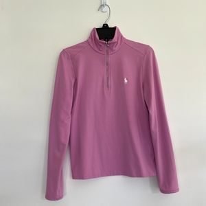 Ralph Lauren Girls Pink Long Sleeve Quarter Zip-Up Jacket
